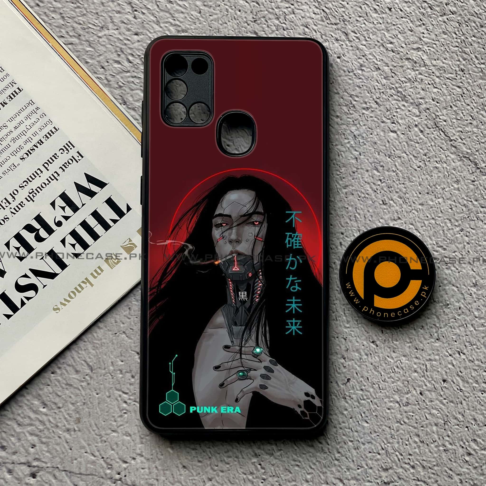 Samsung Galaxy A21s - Cybernetic Warrior Series - Premium Printed Glass soft Bumper shock Proof Case