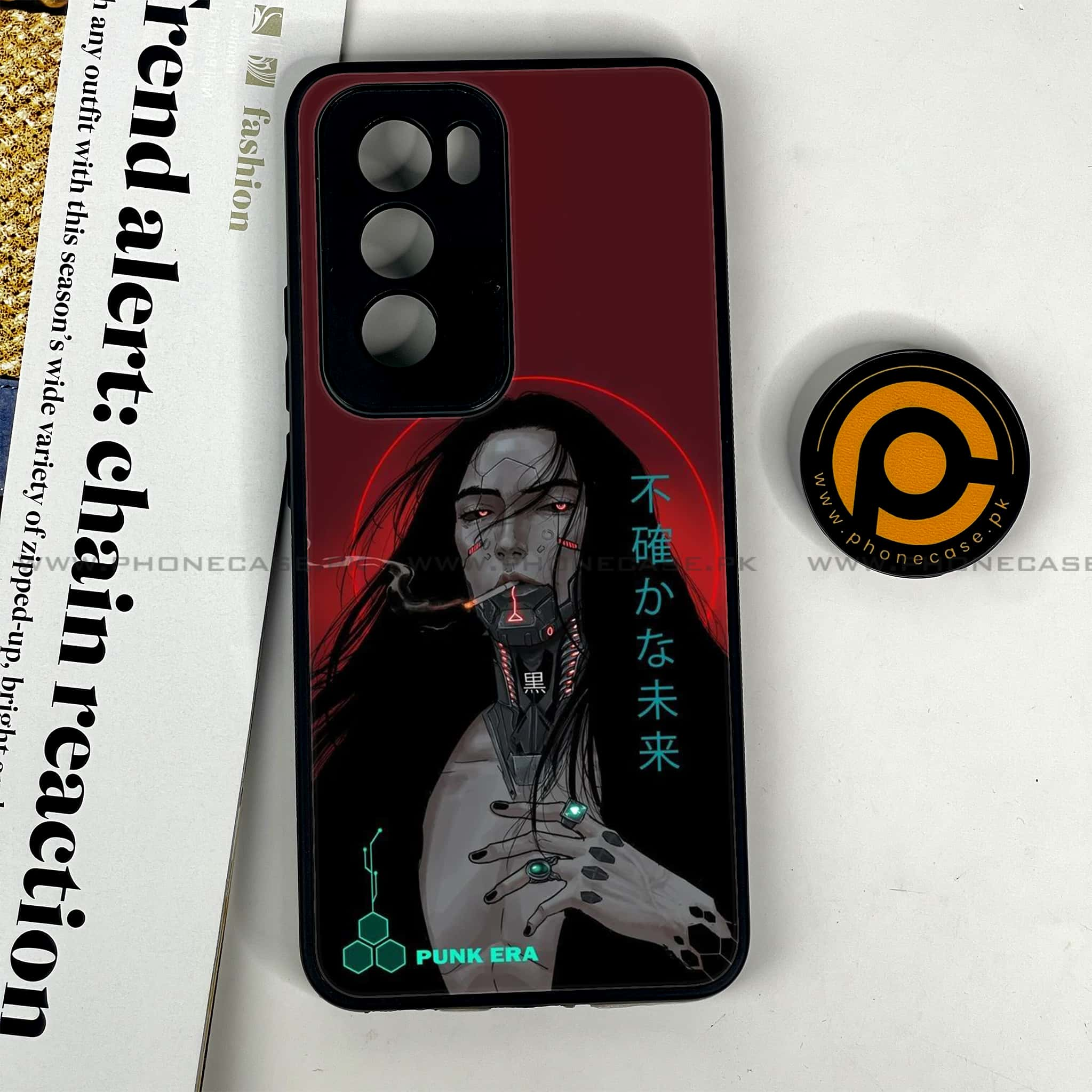 Oppo Reno 12 5G - Cybernetic Warrior Series - Premium Printed Glass soft Bumper shock Proof Case