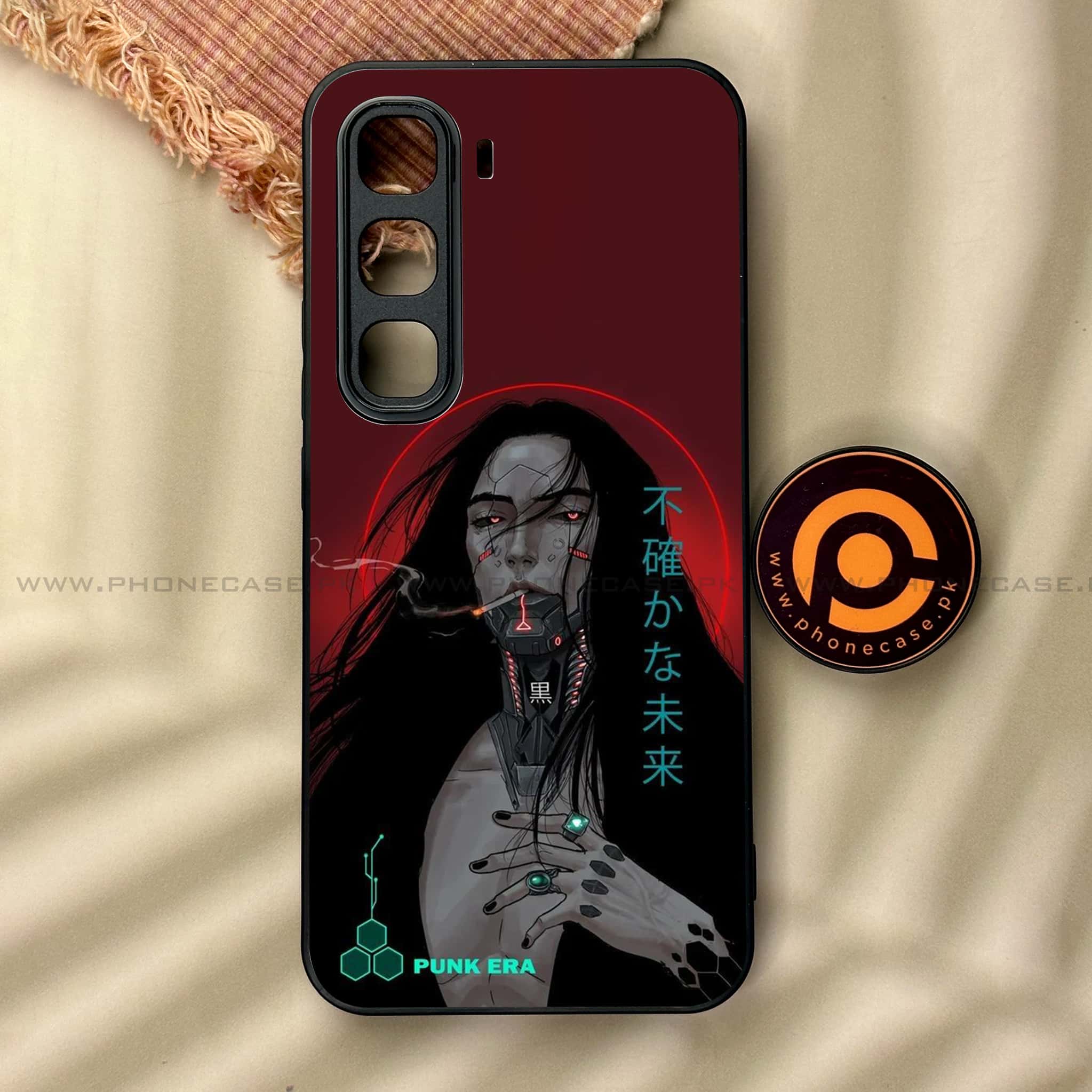 Infinix Hot 60 Pro - Cybernetic Warrior Series - Premium Metal Printed soft Bumper shock Proof Case