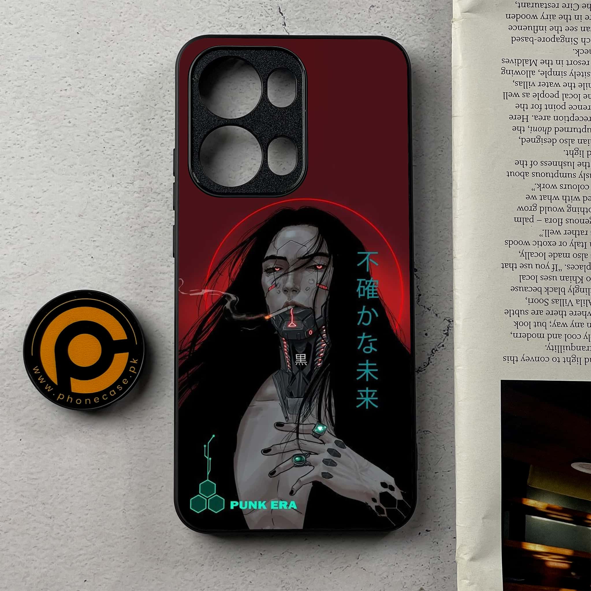 Oppo Reno 13 Pro - Cybernetic Warrior Series - Premium Metal Printed Soft Bumper Shockproof Case