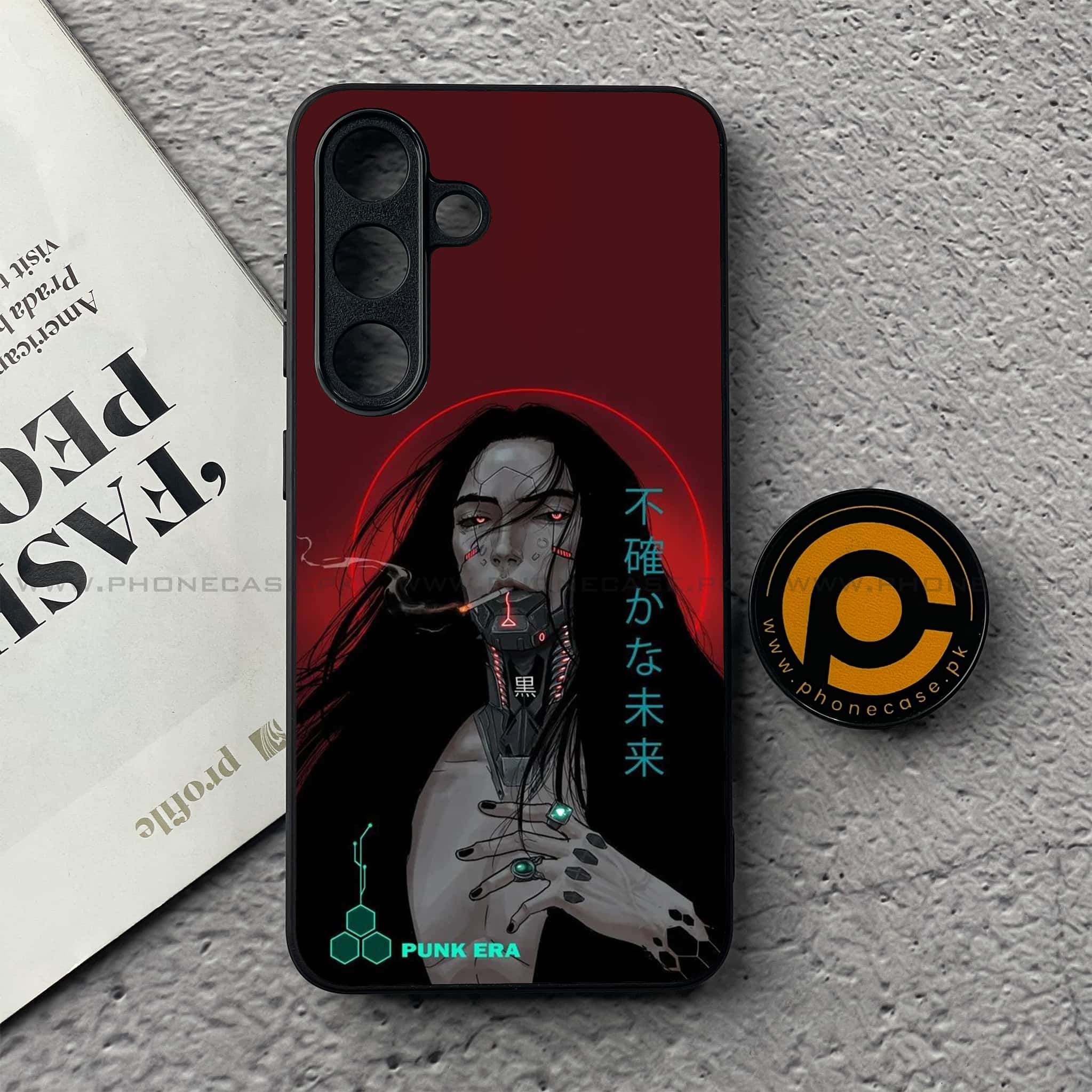 Samsung Galaxy S25 FE - Cybernetic Warrior Series - Premium Metal Printed soft Bumper shock Proof Case