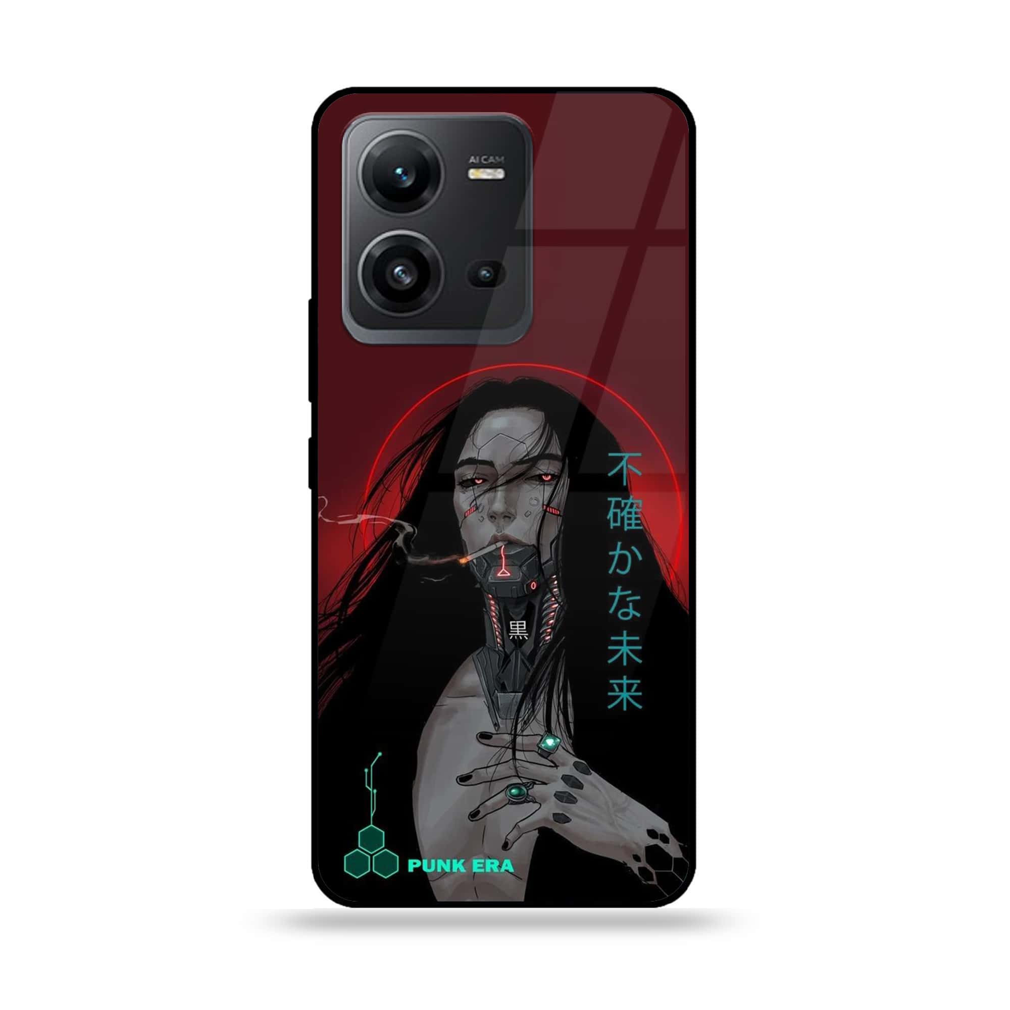 Vivo V25 5G - Cybernetic Warrior Series - Premium Printed Glass soft Bumper shock Proof Case