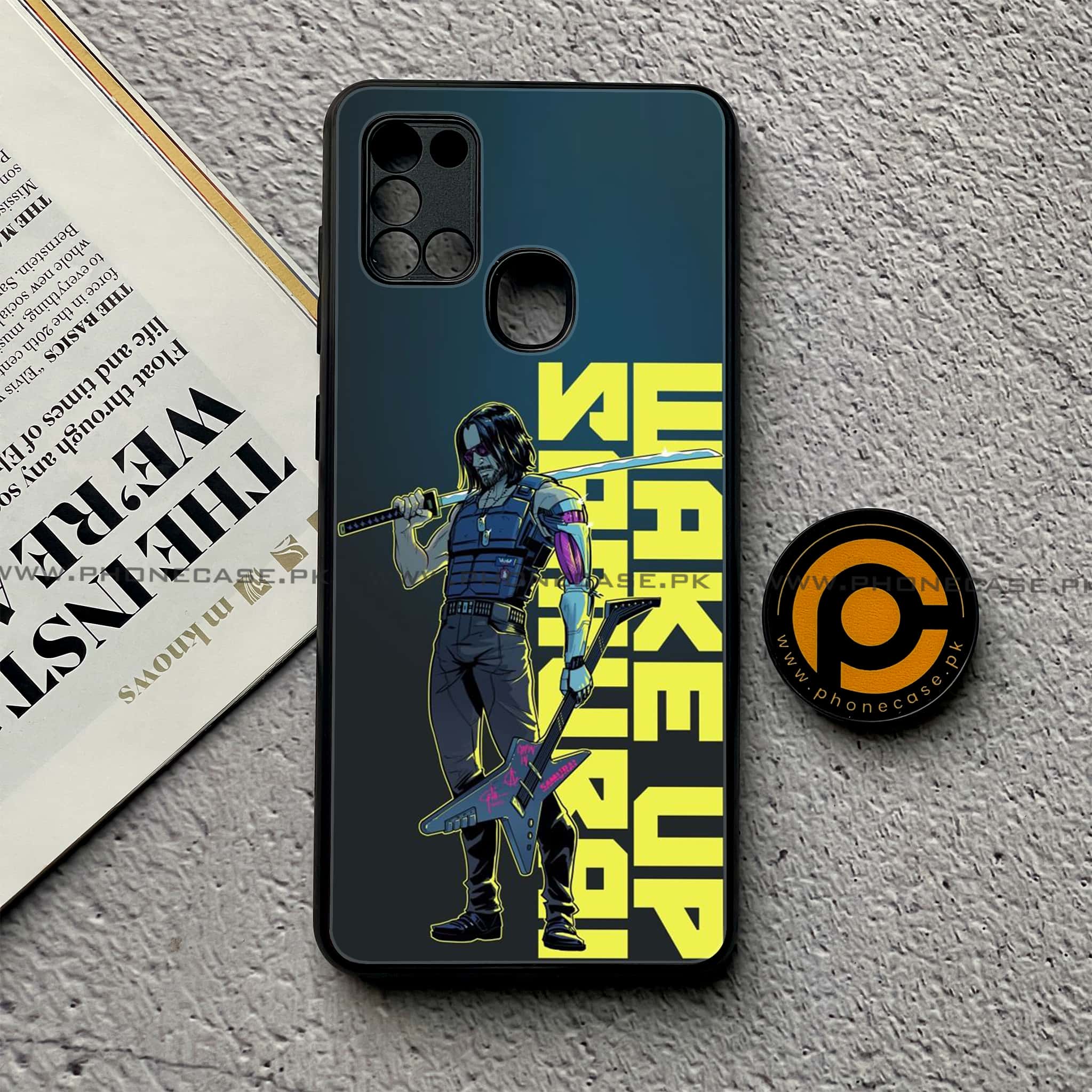 Samsung Galaxy A21s - Cybernetic Warrior Series - Premium Printed Glass soft Bumper shock Proof Case
