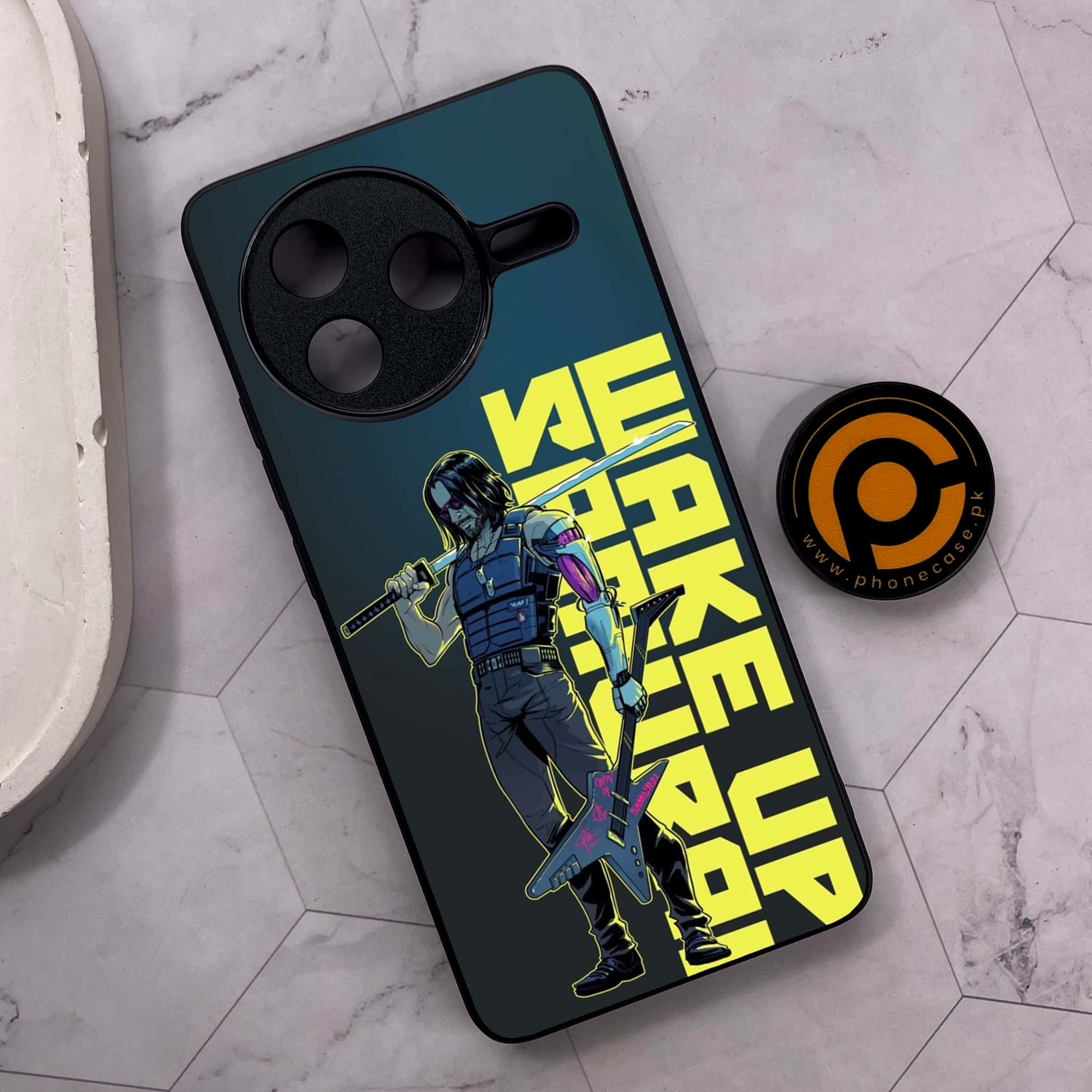 Xiaomi Poco F7 Pro 5G - Cybernetic Warrior Series - Premium Metal Printed soft Bumper shock Proof Case