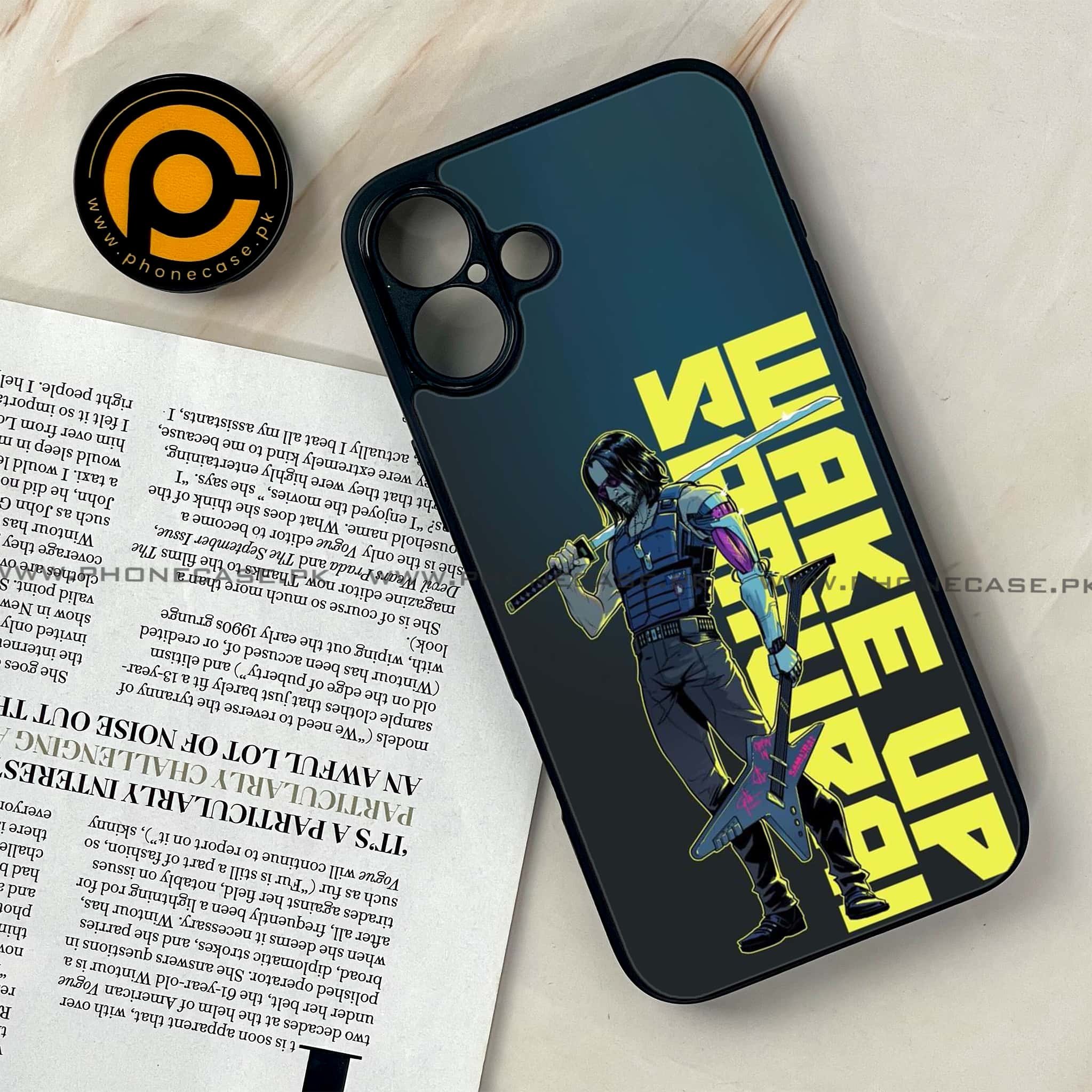 iPhone 16 - Cybernetic Warrior Series - Premium Printed Glass soft Bumper shock Proof Case