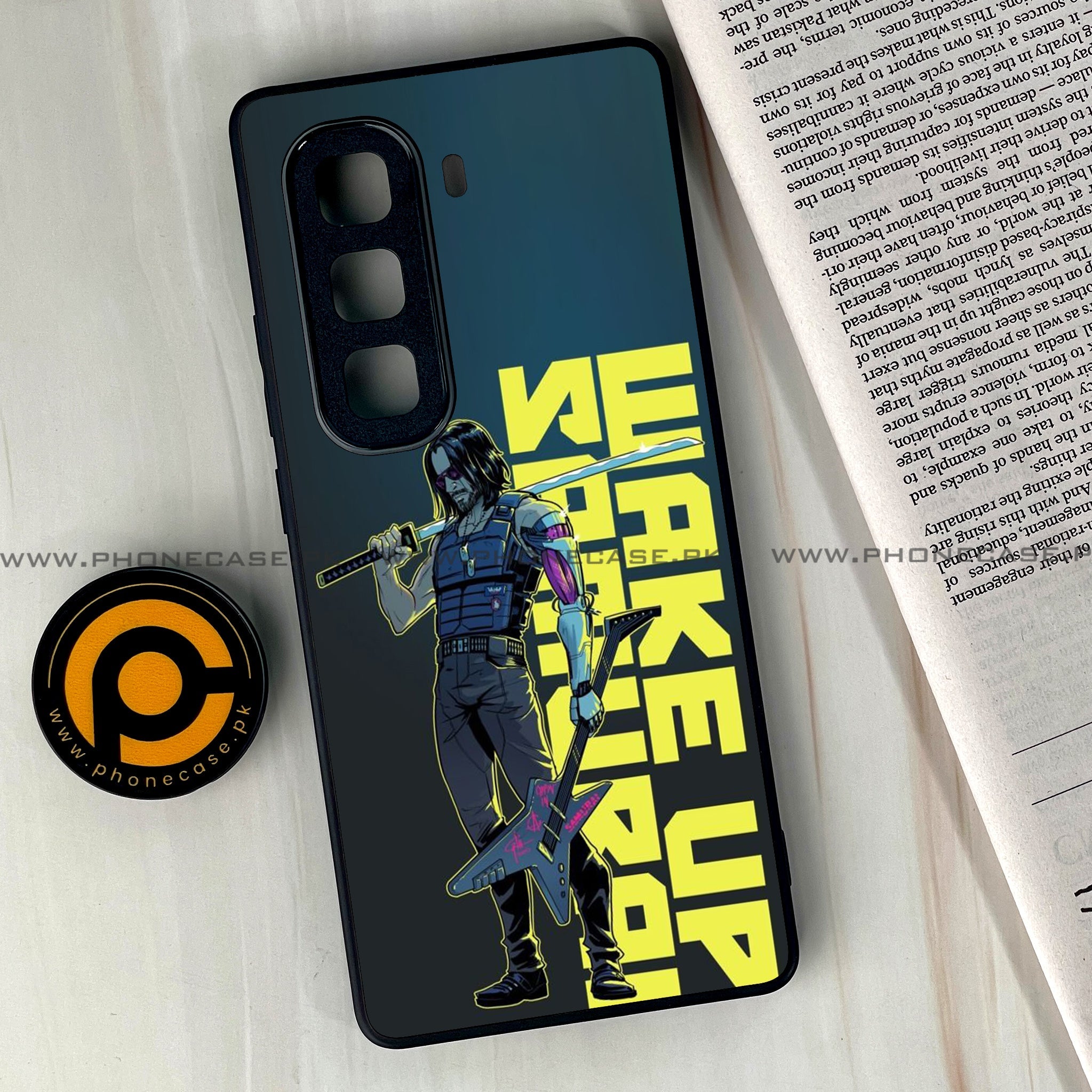 Infinix Hot 60 Pro Plus - Cybernetic Warrior Series - Premium Metal Printed soft Bumper shock Proof Case