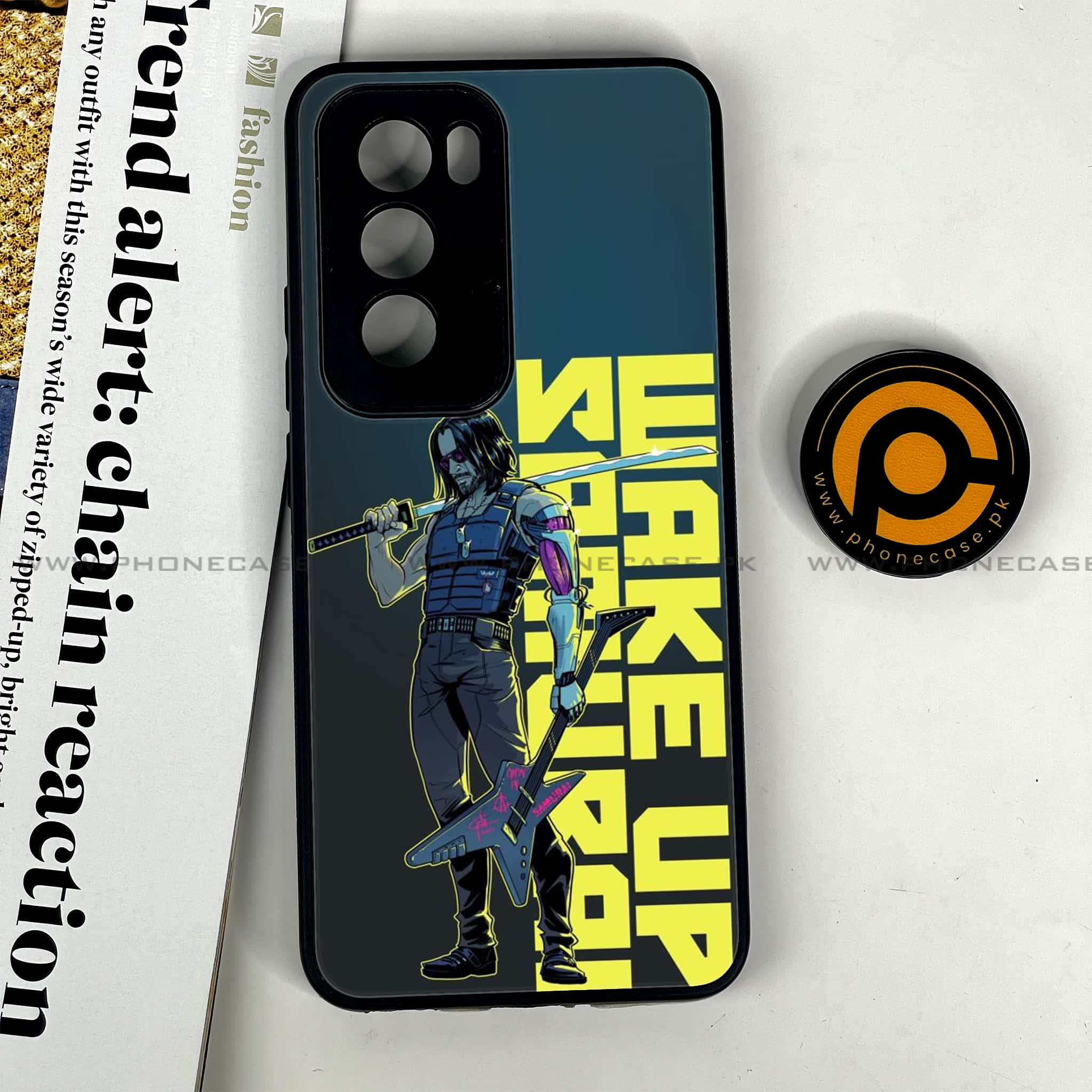 Oppo Reno 12 5G - Cybernetic Warrior Series - Premium Printed Glass soft Bumper shock Proof Case