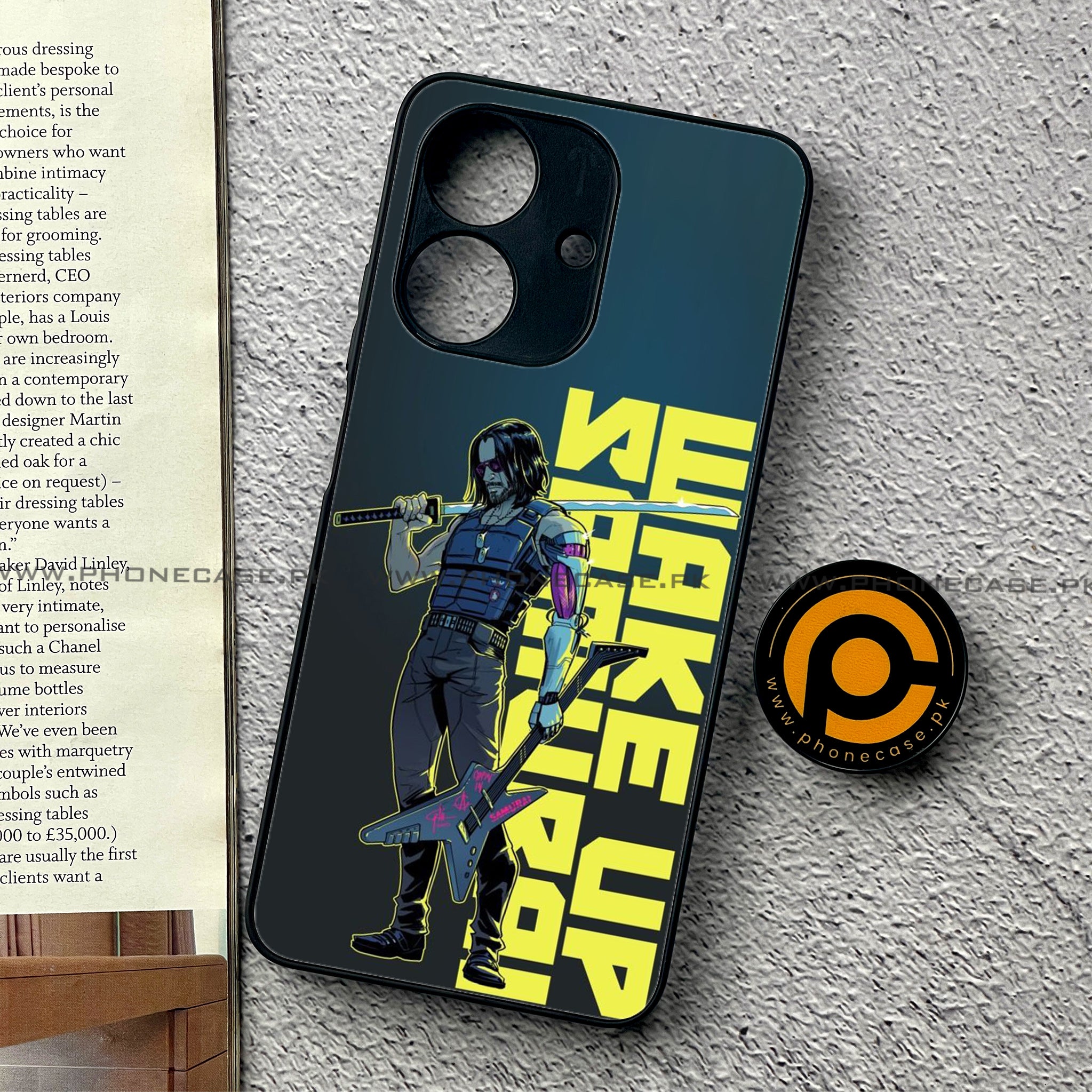 Realme Note 60 - Cybernetic Warrior Series - Premium Printed Glass soft Bumper shock Proof Case