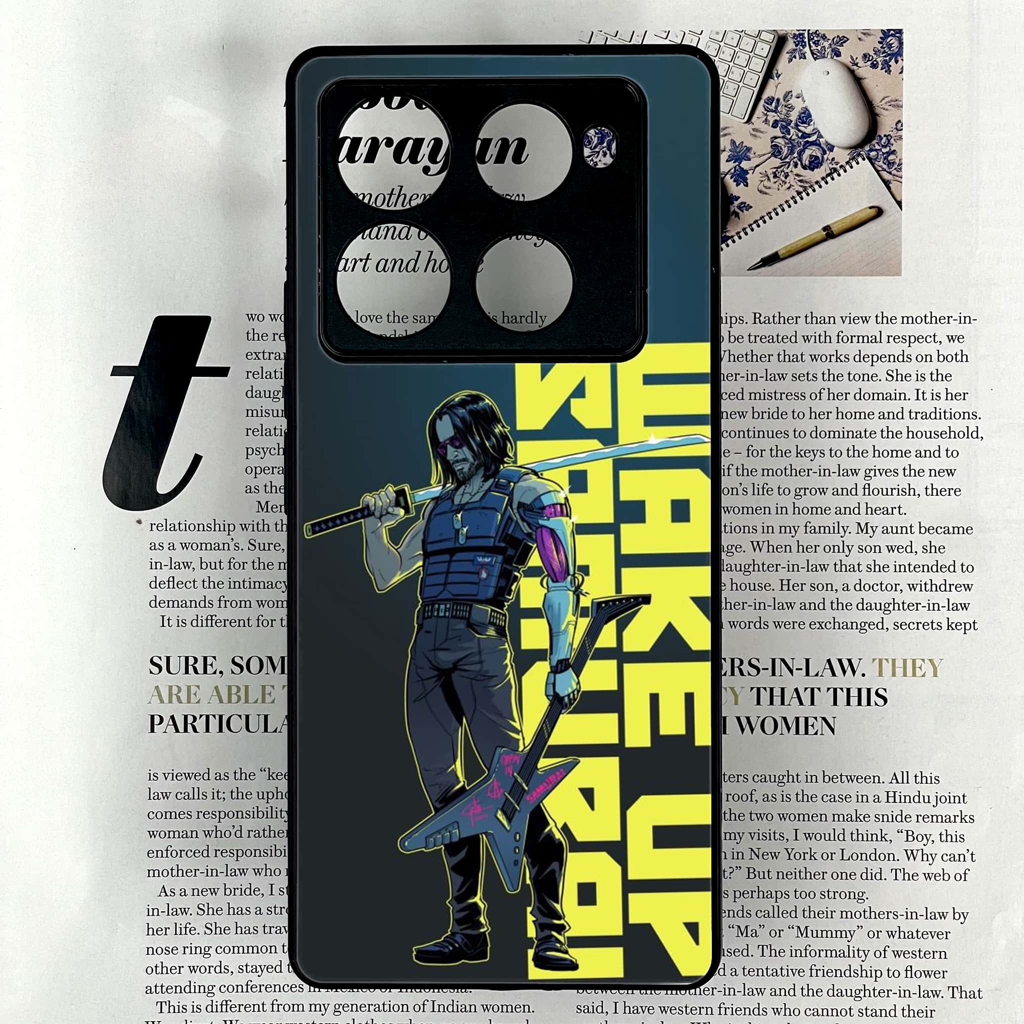 Infinix Note 40 Pro Plus - Cybernetic Warrior Series - Premium Metal Printed soft Bumper shock Proof Case