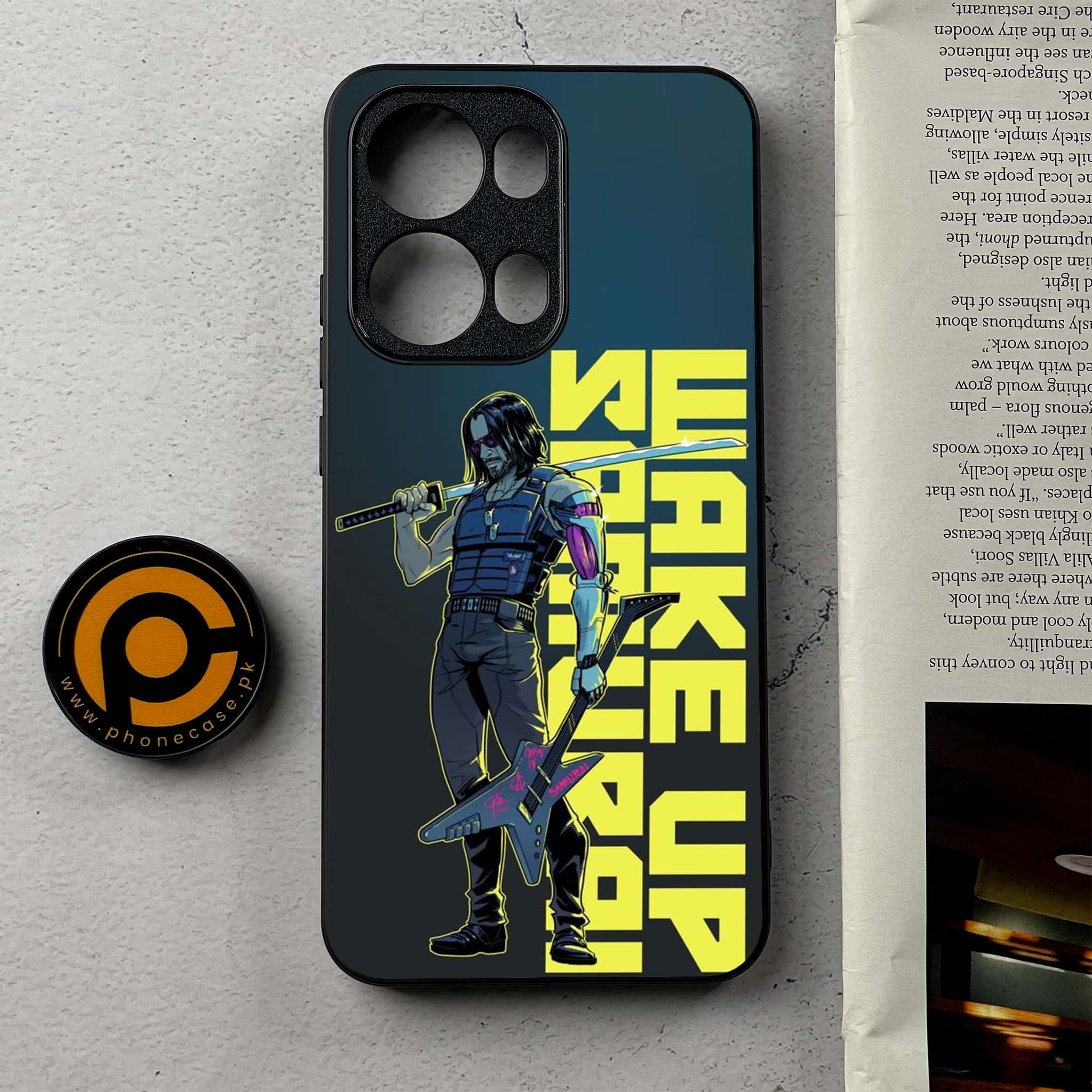 Oppo Reno 13 Pro - Cybernetic Warrior Series - Premium Metal Printed Soft Bumper Shockproof Case