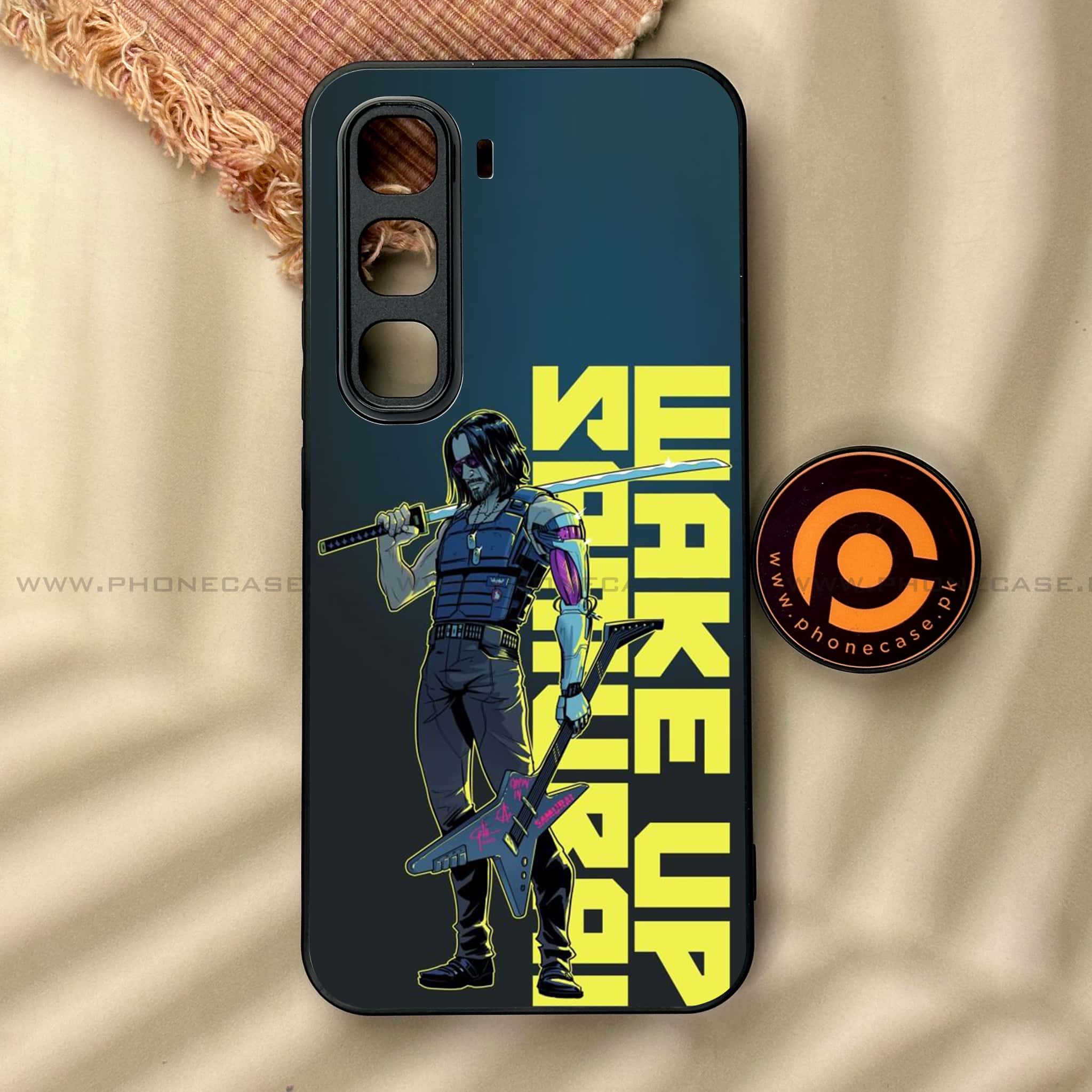Infinix Hot 60 Pro - Cybernetic Warrior Series - Premium Metal Printed soft Bumper shock Proof Case
