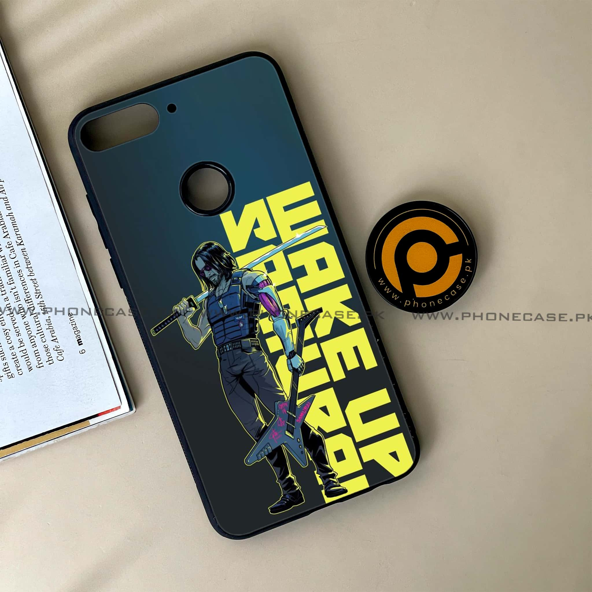 Huawei Y7 Prime (2018) - Cybernetic Warrior Series - Premium Printed Glass soft Bumper shock Proof Case