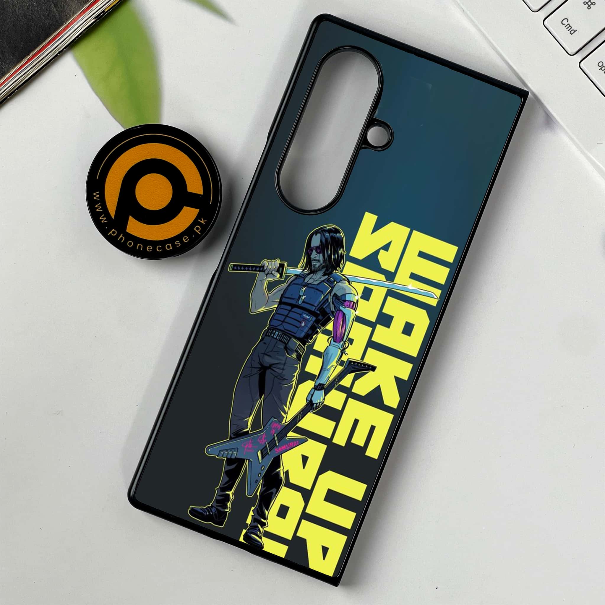 Samsung Galaxy Z Fold 7 - Cybernetic Warrior Series - Premium Metal Printed soft Bumper shock Proof Case