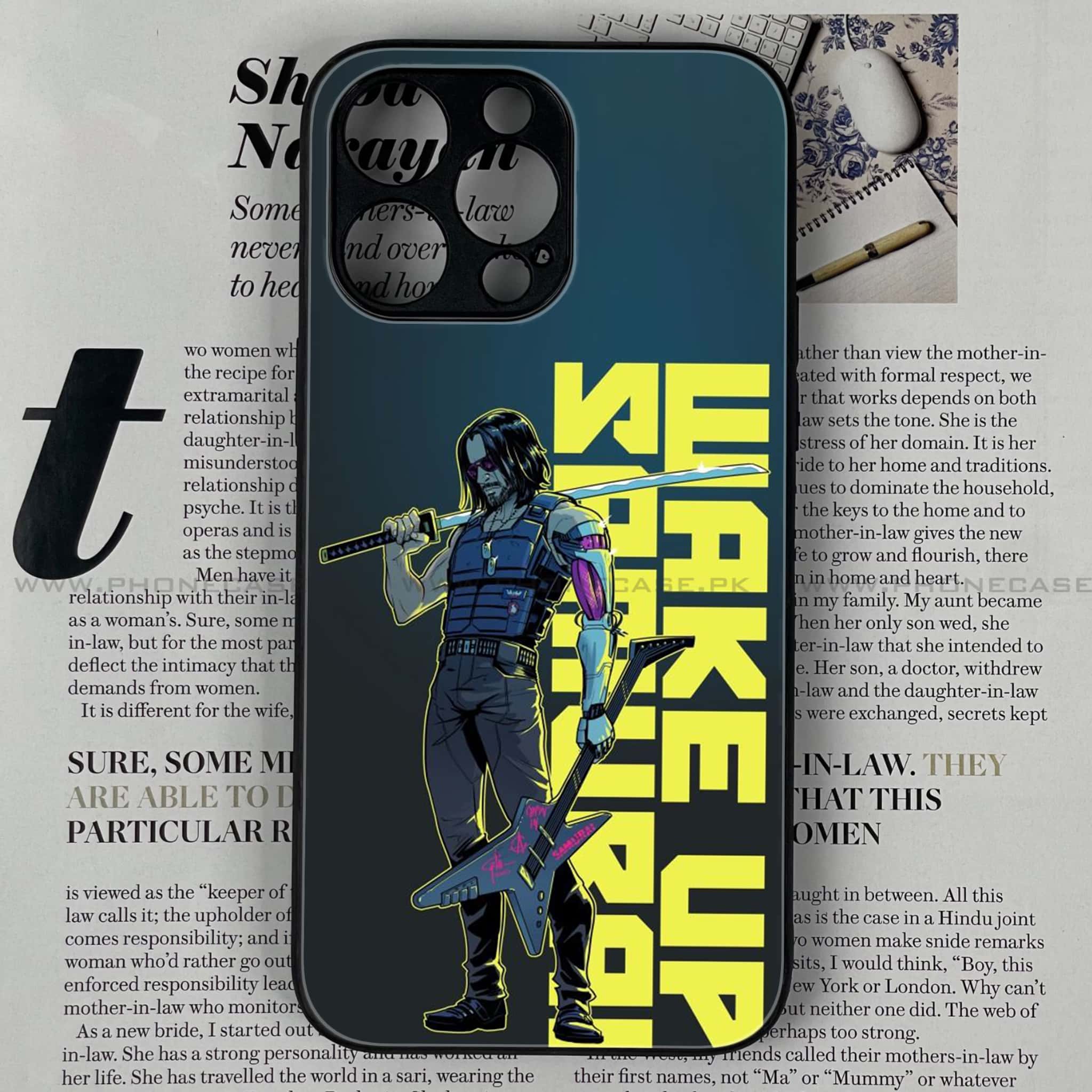 iPhone 14 Pro Max - Cybernetic Warrior Series - Premium Metal Printed soft Bumper shock Proof Case
