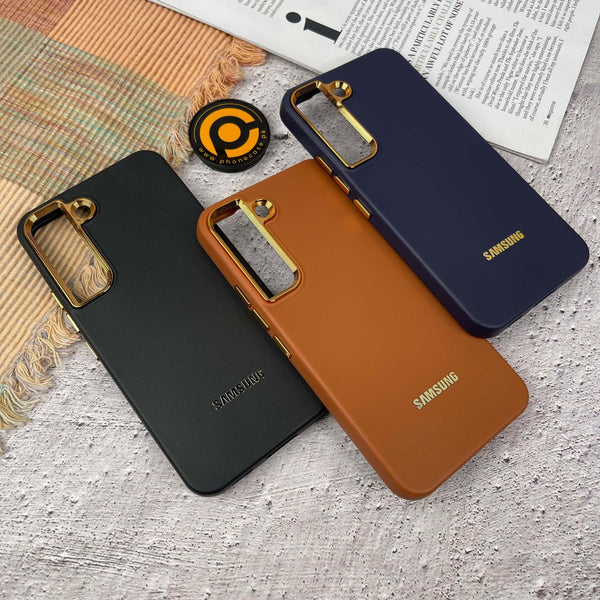 Galaxy S22 Premium Dual layer Leather Feel Electroplated Case