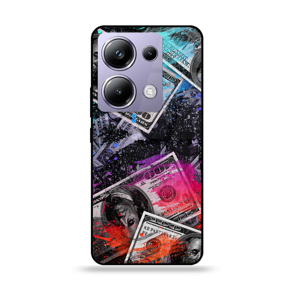 POCO M6 Pro - Dollar Series - Premium Printed Glass soft Bumper shock Proof Case
