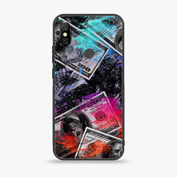 Xiaomi Redmi Note 6 - Dollar Series - Premium Printed Glass soft Bumper shock Proof Case