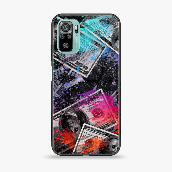 Xiaomi Redmi Note 10/ Note 10s  - Dollar Design 4  - Premium Printed Glass soft Bumper shock Proof Case CS-34116