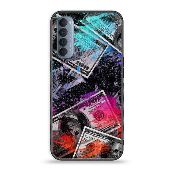 Oppo Reno 4 Pro 4G - Dollar Design 4 - Premium Printed Glass soft Bumper shock Proof Case CS-17880