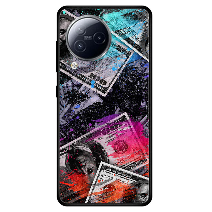 XIAOMI CIVI 3 - Dollar Design 4- Premium Printed Glass soft Bumper shock Proof Case CS-44070