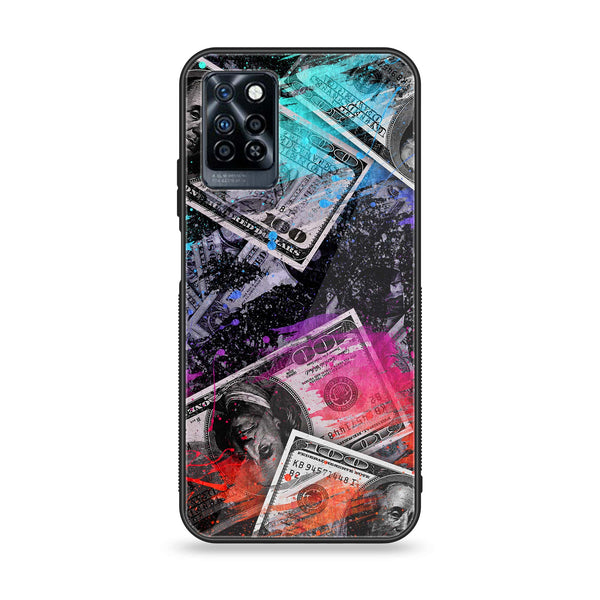 Infinix Note 10 Pro - Dollar Design 4 - Premium Printed Glass soft Bumper shock Proof Case  CS-33817