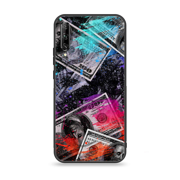 Huawei Y9s - Dollar Design 4- Premium Printed Glass soft Bumper shock Proof Case CS-11160