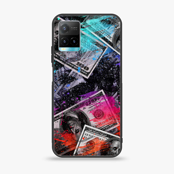 Vivo Y33s - Dollar Series  Design 4 - Premium Printed Glass soft Bumper shock Proof Case  CS-19141