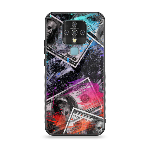 Tecno Camon 16 - Dollar Design 4- Premium Printed Glass soft Bumper shock Proof Case CS-12979