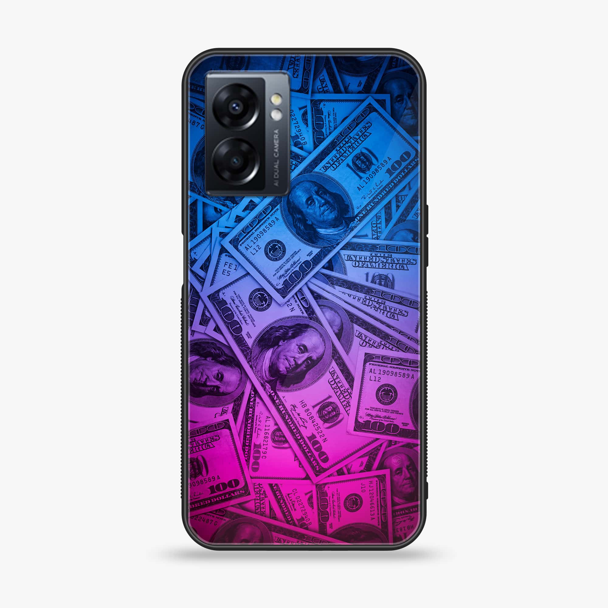 Oppo A77 4G - Dollar Series - Premium Metal Printed soft Bumper shock Proof Case