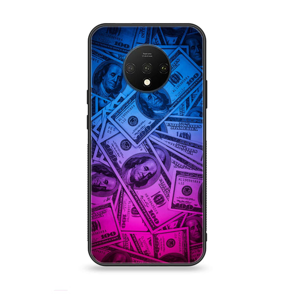 OnePlus 7T - Dollar Design 2 - Premium Printed Glass soft Bumper shock Proof Case CS-17241