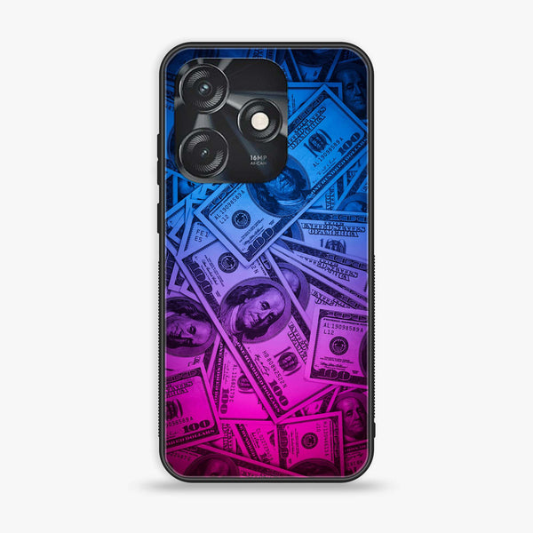 Tecno Spark 10C - Dollar Design 3 - Premium Printed Glass soft Bumper shock Proof Case CS-8163 CS-24996 CS-41855