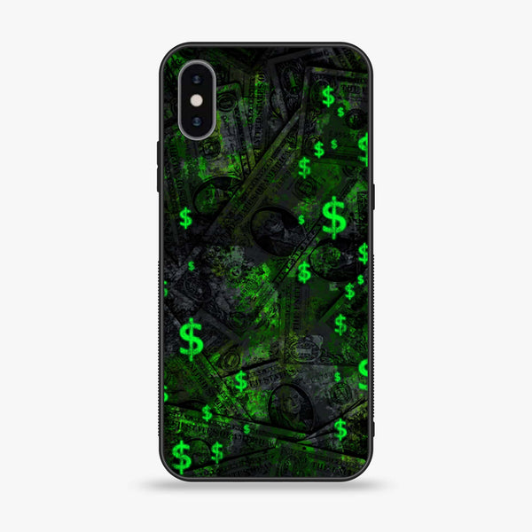 iPhone Xs Max - Dollar Design 5 - Premium Printed Glass soft Bumper shock Proof Case CS-21185