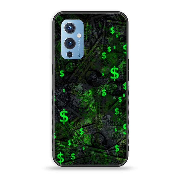 OnePlus 9 - Dollar Design 5 - Premium Printed Glass soft Bumper shock Proof Case CS-16778