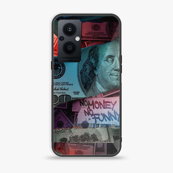 OnePlus N20/ F21 Pro 5g/ Reno 7Z   - Dollar Design 8  - Premium Printed Glass soft Bumper shock Proof Case  CS-26144