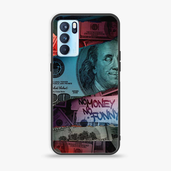 Oppo Reno 6 Pro - Dollar Design 8 - Premium Printed Glass soft Bumper shock Proof Case CS-17723