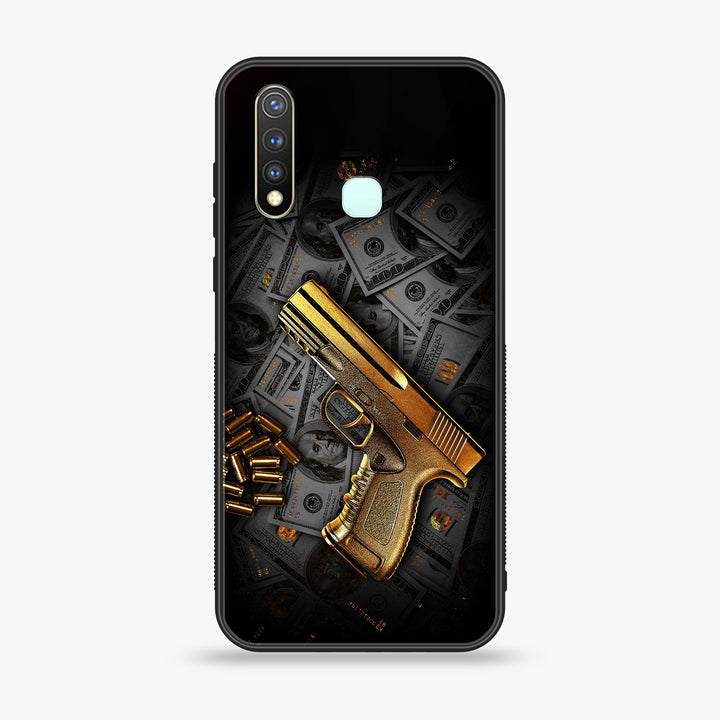 Vivo Y19 Dollar Design 7 Premium Printed Glass soft Bumper shock Proof Case CS-46865