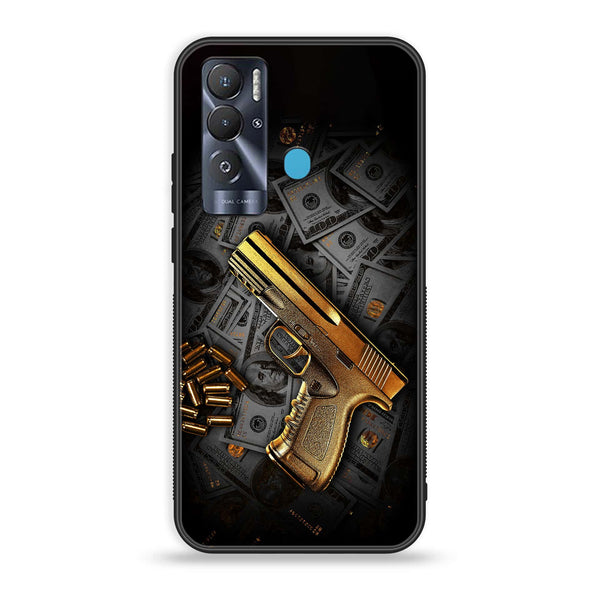Tecno Pova Neo Dollar Design 7 Premium Printed Glass soft Bumper shock Proof Case CS-8652