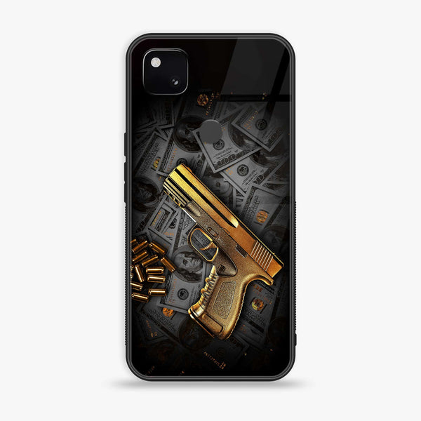 Google Pixel 4A 4G - Dollar Design 7  - Premium Printed Glass soft Bumper shock Proof Case CS-24943