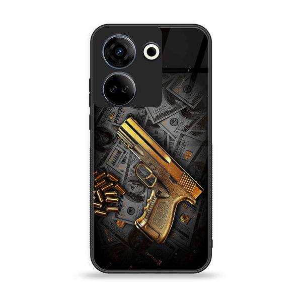 Tecno Camon 20/ 20 Pro - Dollar Design 7 - Premium Printed Glass soft Bumper shock Proof Case CS-17931 CS-22875 CS-24527 CS-26143