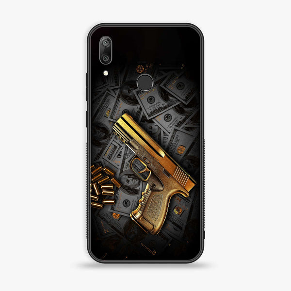 Huawei Y7 Prime (2019) - Dollar Series  Design 7 - Premium Printed Glass soft Bumper shock Proof Case CS-21539