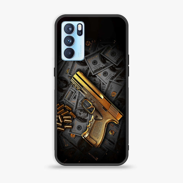 Oppo Reno 6 Pro - Dollar  Design 7- Premium Printed Glass soft Bumper shock Proof Case  CS-30273