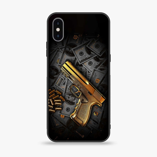 iPhone Xs Max - Dollar  Design 7 - Premium Printed Glass soft Bumper shock Proof Case CS-27885