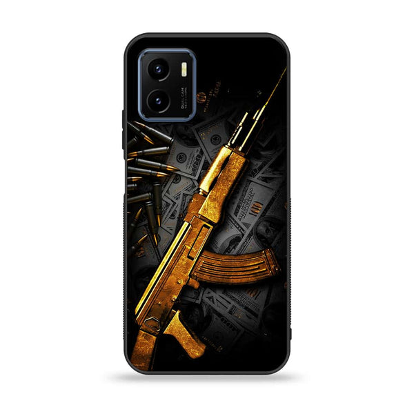 Vivo Y15s Dollar Design 6 Premium Printed Glass soft Bumper shock Proof Case CS-8347 CS-11554