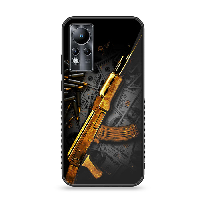 Infinix Note 11/ Infinix Note 12 G88- Dollar Design 6 - Premium Printed Glass soft Bumper shock Proof Case CS-42782