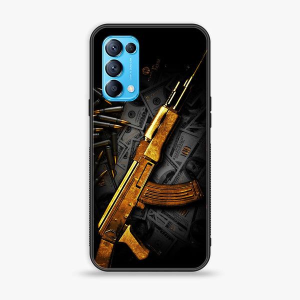 Oppo Reno 5 Dollar Design 6 Premium Printed Glass soft Bumper shock Proof Case CS-10876 CS-10878 CS-25981