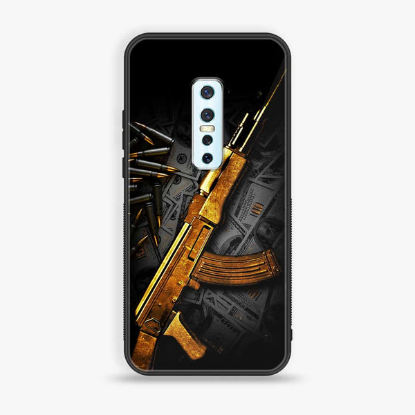 VIVO V17 PRO - Dollar Design 6 - Premium Printed Glass soft Bumper shock Proof Case CS-37789