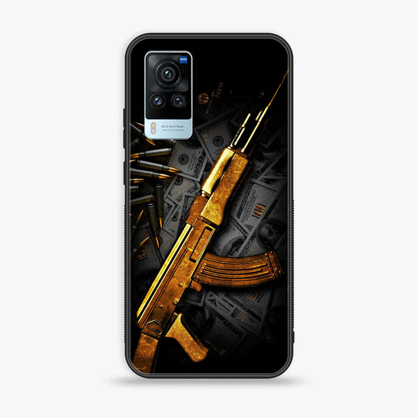 Vivo X60 Pro - Dollar Design 6  - Premium Printed Glass soft Bumper shock Proof Case  CS-26145
