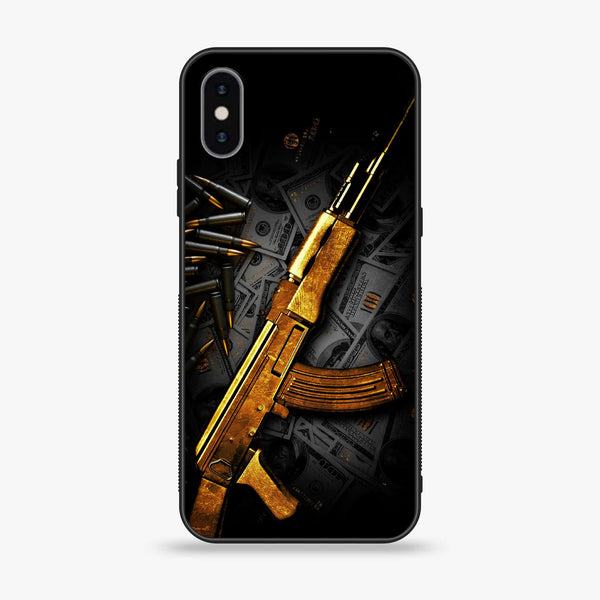 iPhone Xs Max - Dollar Series  Design 6 - Premium Printed Glass soft Bumper shock Proof Case  CS-20072