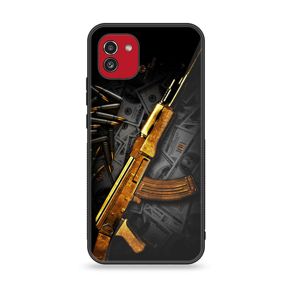 Samsung Galaxy A03 - Dollar Design 6 - Premium Printed Glass soft Bumper shock Proof Case  CS-45544