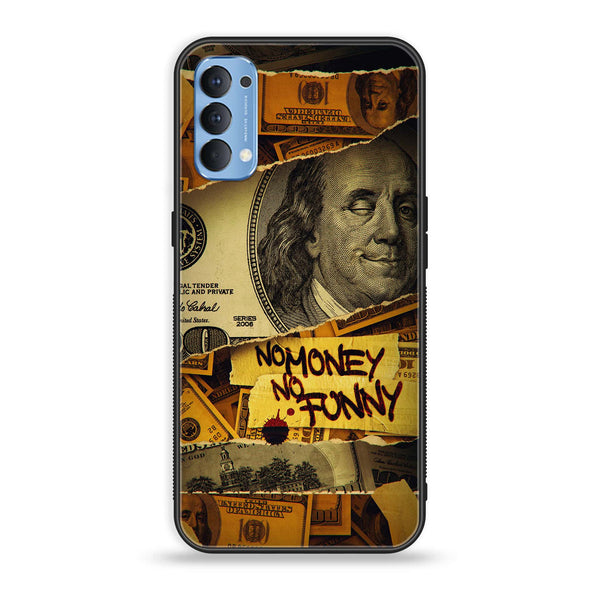 Oppo Reno 5 Pro 5G Dollar Design 1  Premium Printed Glass soft Bumper shock Proof Case  CS-34260